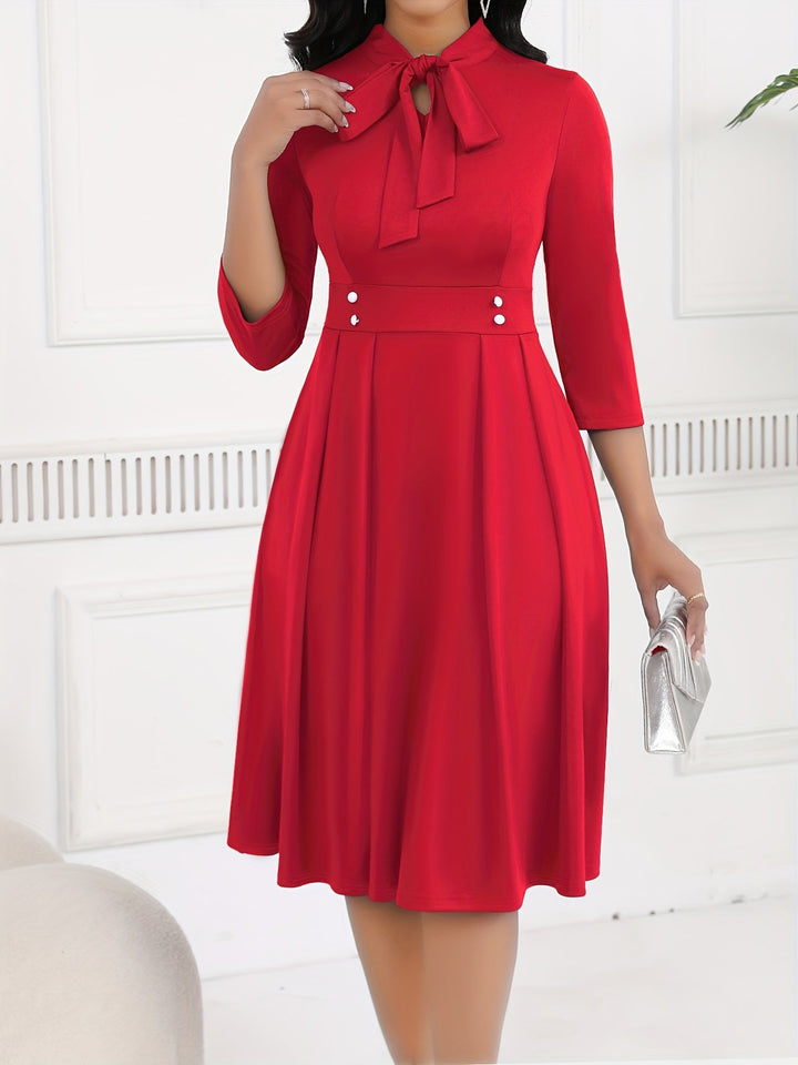 OLIVIA TIE-WAIST MIDI DRESS