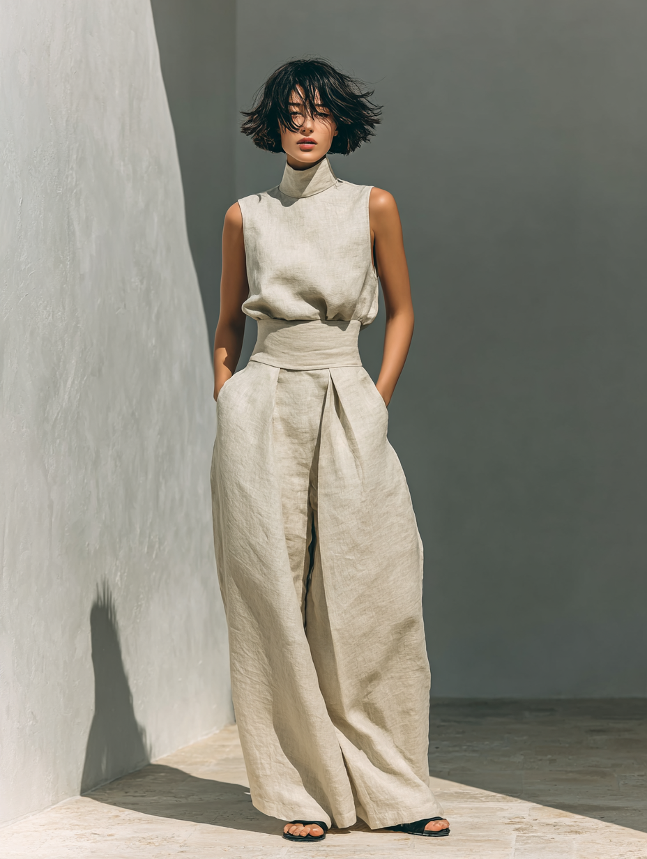 Venancia™ | Minimalist Set Top and Wide Leg Trousers
