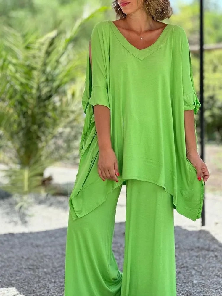 Ursula™ | Open Shoulder Tunic and Trousers Set