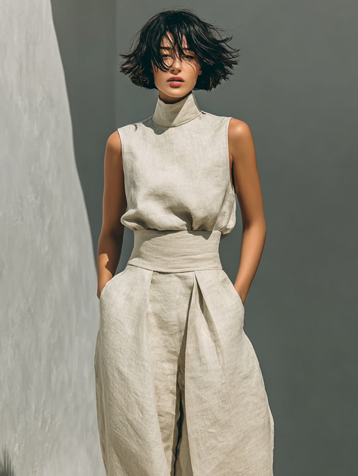 Venancia™ | Minimalist Set Top and Wide Leg Trousers