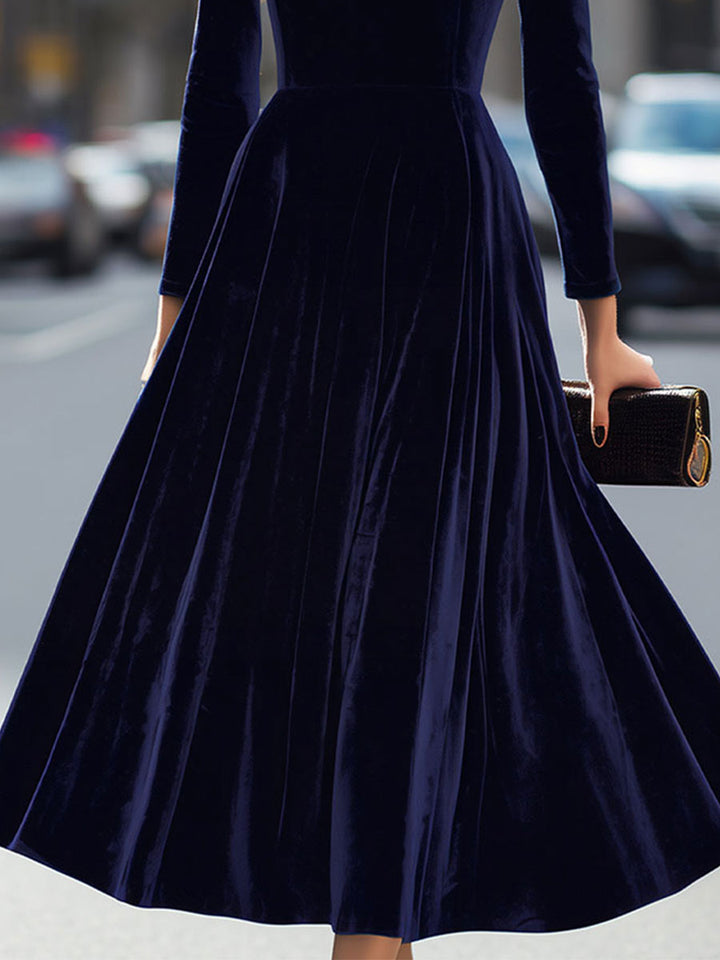 YRENE | OPULENT VELVET MIDI DRESS
