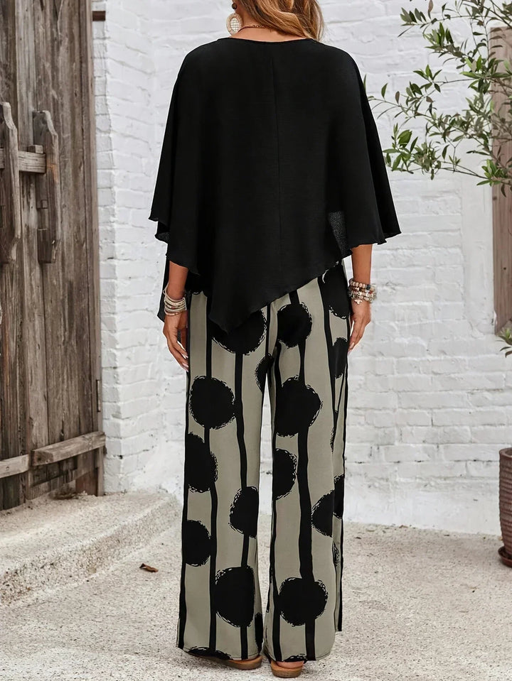 Valeriana™ | Asymmetrical Top and Boho Trouser Set