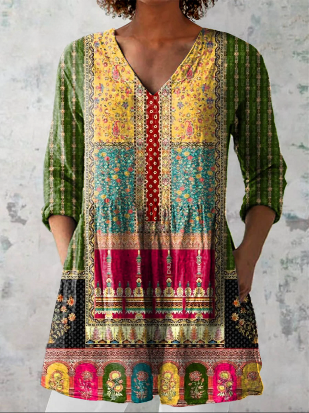 Helen | Long Blouse with V-Neck