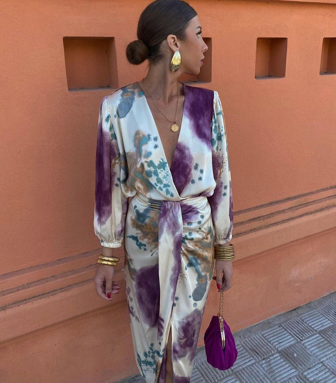Valeria™ | Satin Wrap Dress