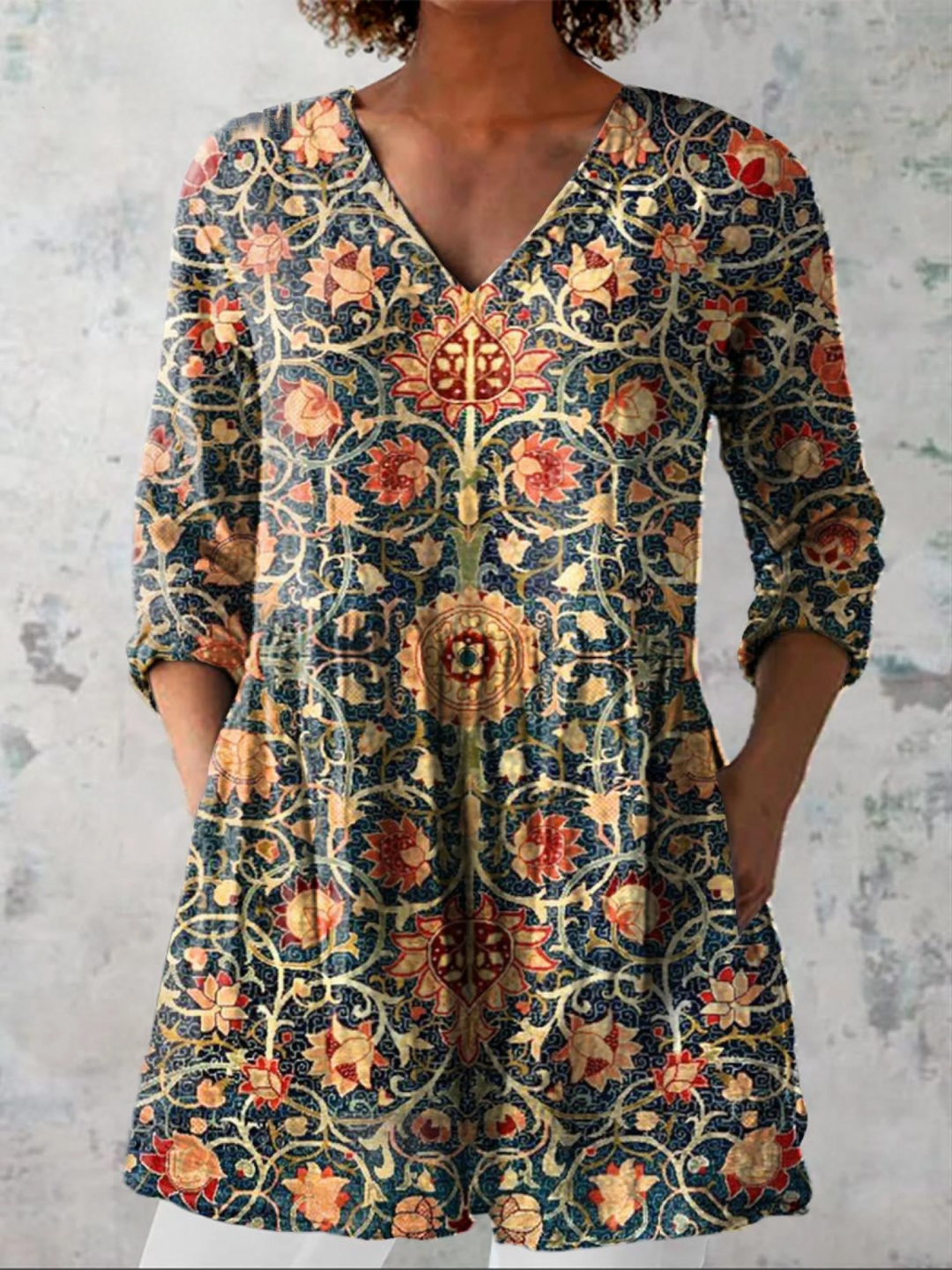 Louise | Long Blouse with V-Neck