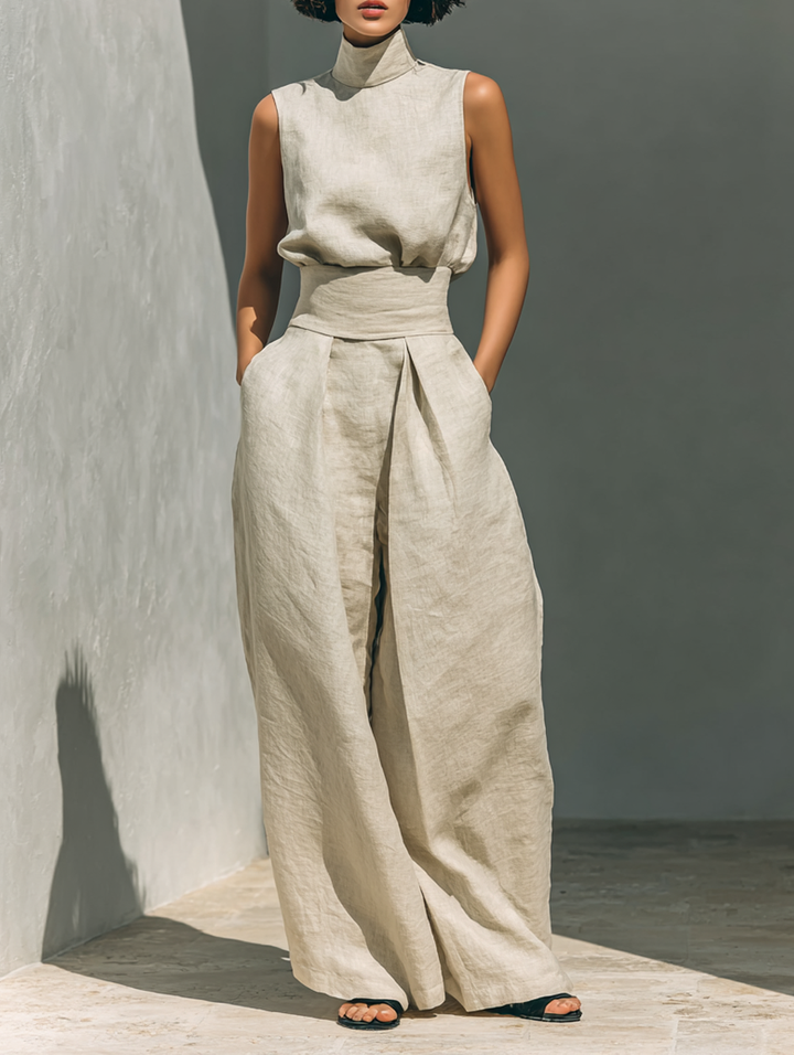 Venancia™ | Minimalist Set Top and Wide Leg Trousers