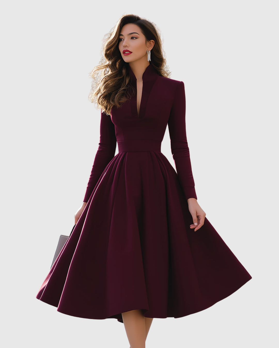 Lucy | V-NECK MIDI DRESS
