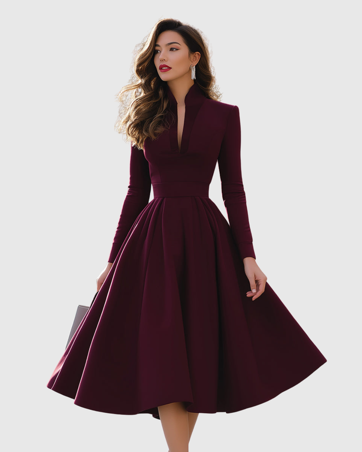 Lucy | V-NECK MIDI DRESS
