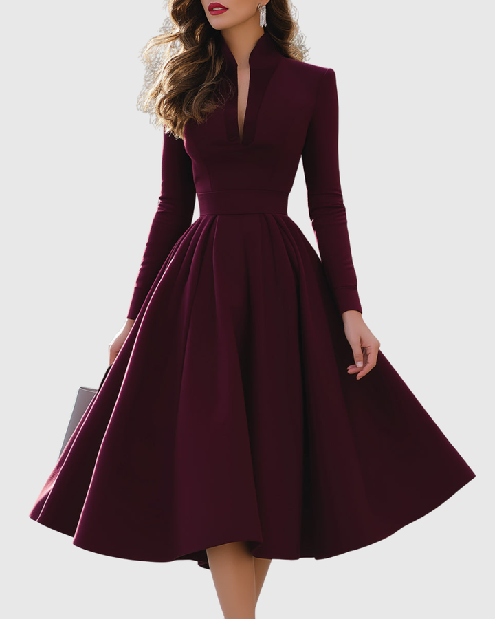 Lucy | V-NECK MIDI DRESS