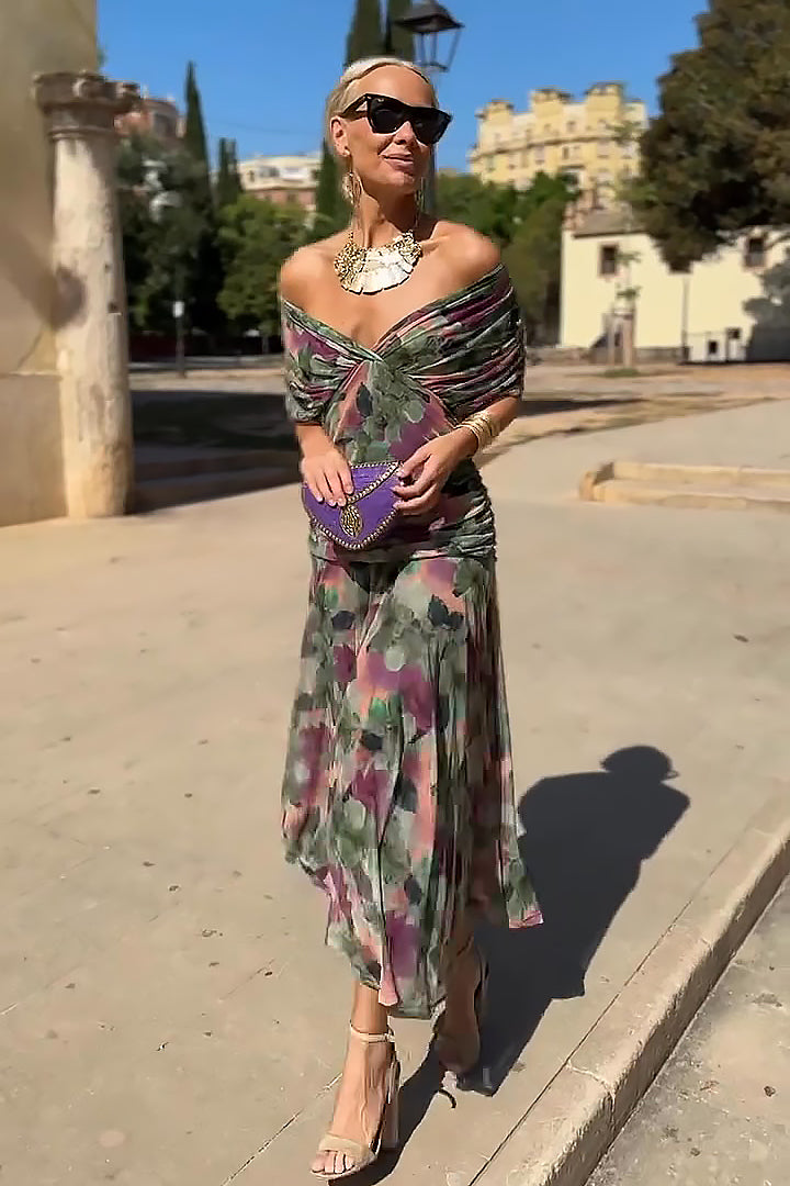 Eloísa™ | Long Floral Chiffon Dress