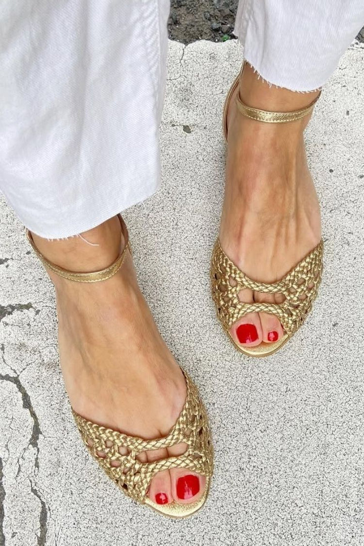 Soledad™ | Braided Gold Sandals