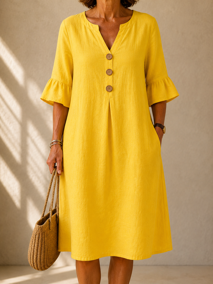 Aveline Loose Button Dress
