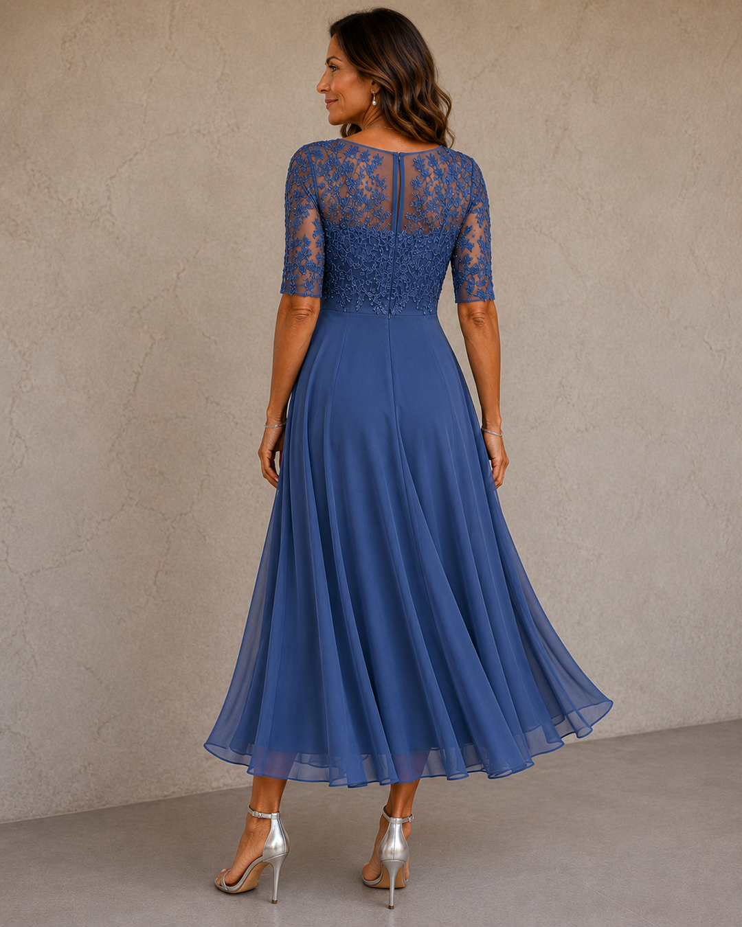 Eleanor™ | Lace and Chiffon Dress