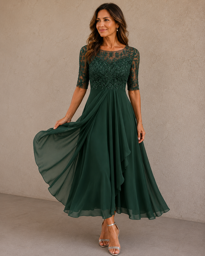 Eleanor™ | Lace and Chiffon Dress
