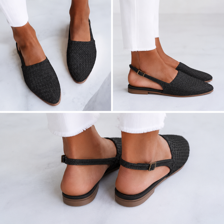 Simone | Woven Loafers with Back Strap