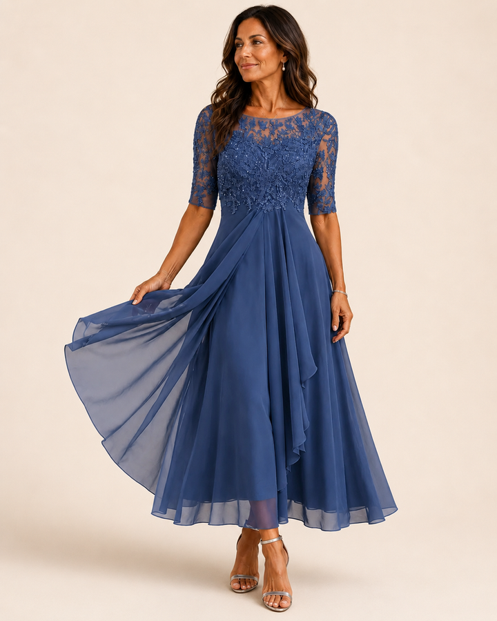 Eleanor™ | Lace and Chiffon Dress