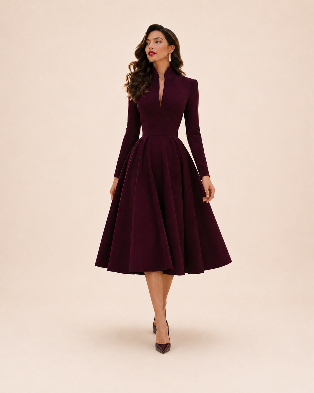 Lucy | V-NECK MIDI DRESS