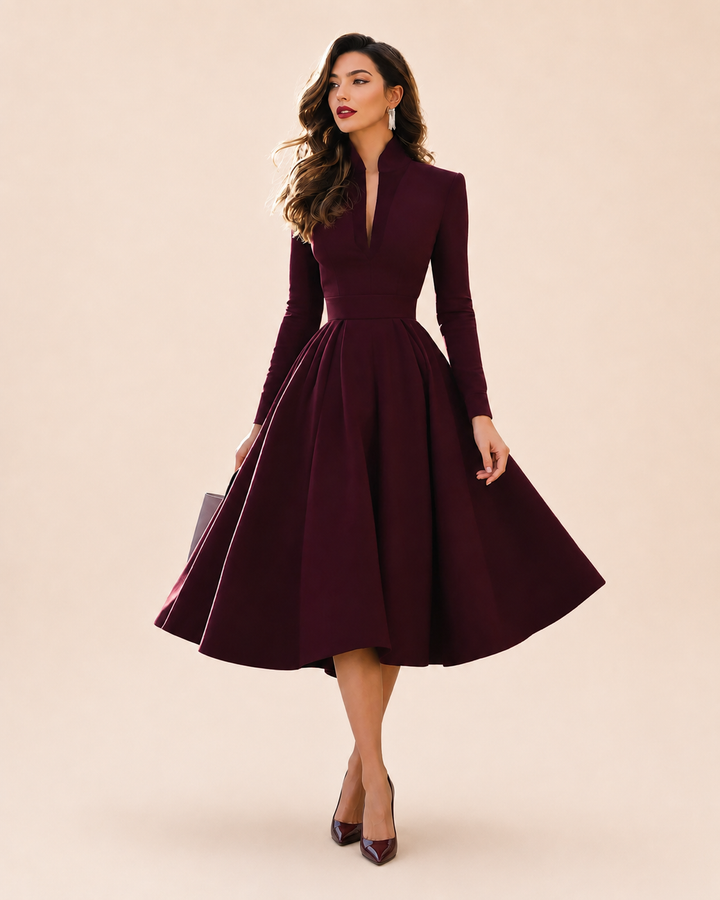 Lucy | V-NECK MIDI DRESS