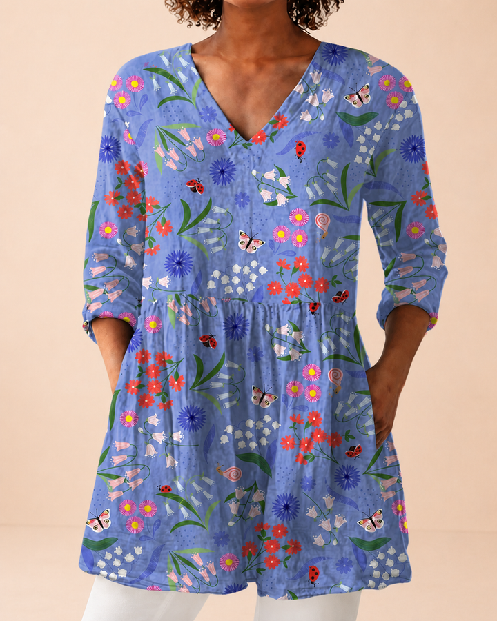 Rosie | Long Blouse with V-Neck