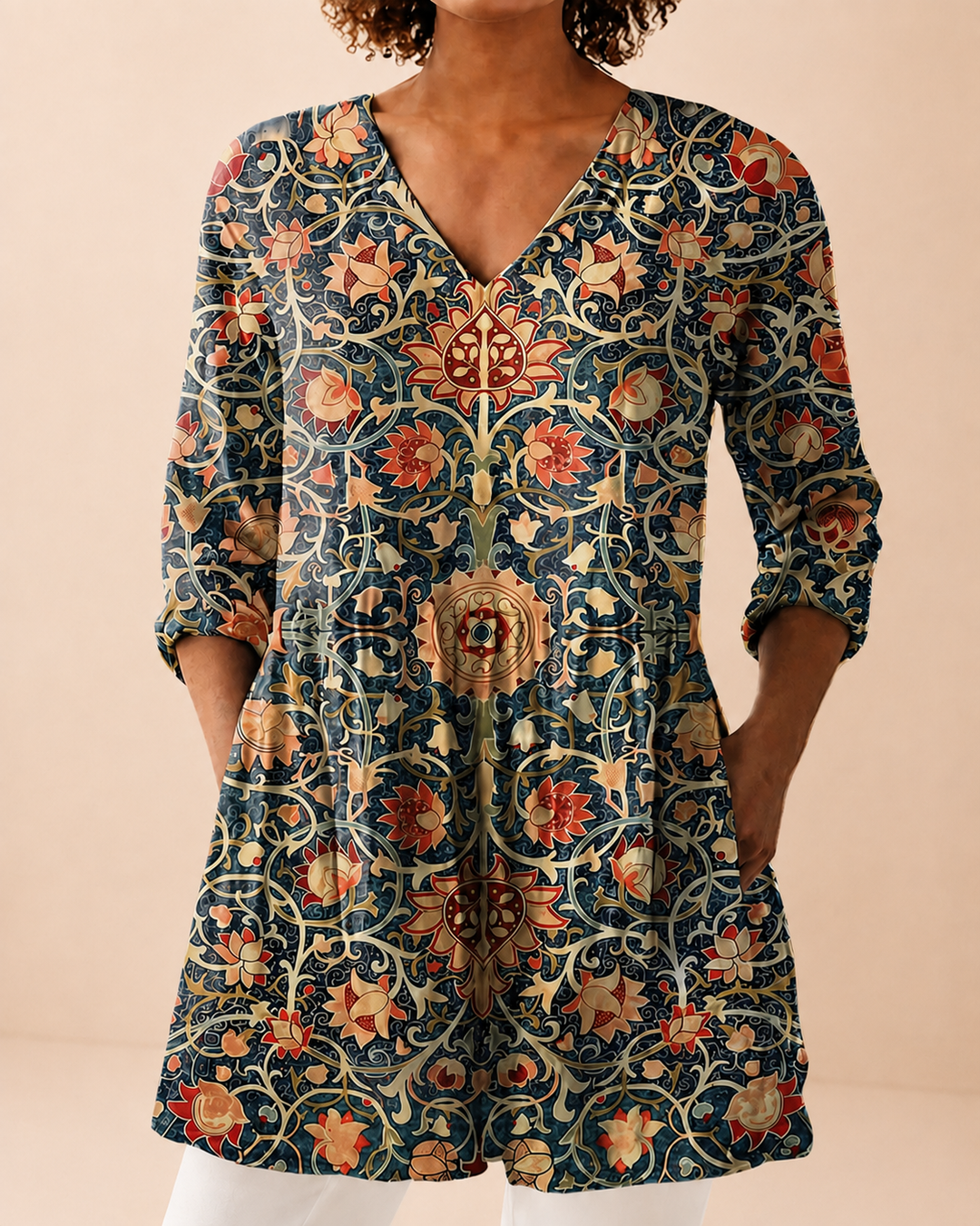 Louise | Long Blouse with V-Neck