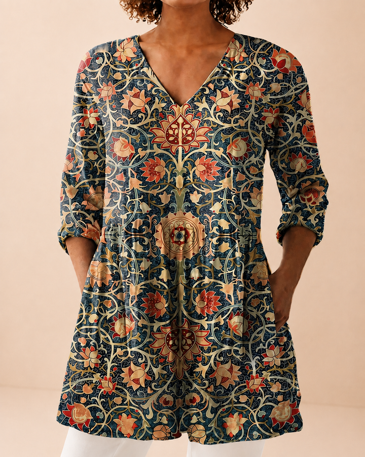 Louise | Long Blouse with V-Neck