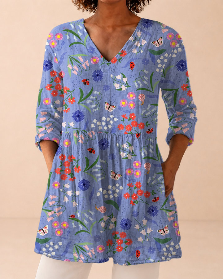 Rosie | Long Blouse with V-Neck