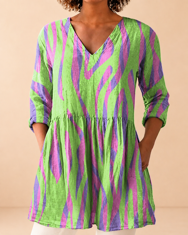 Poppy | Long Blouse with V-Neck