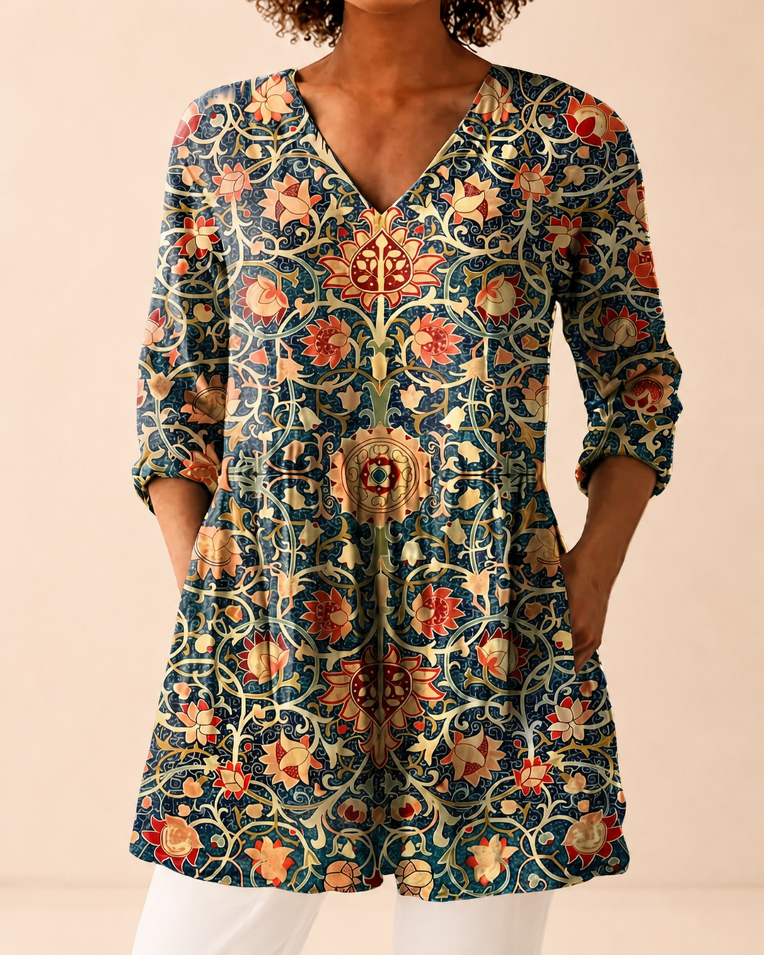 Louise | Long Blouse with V-Neck