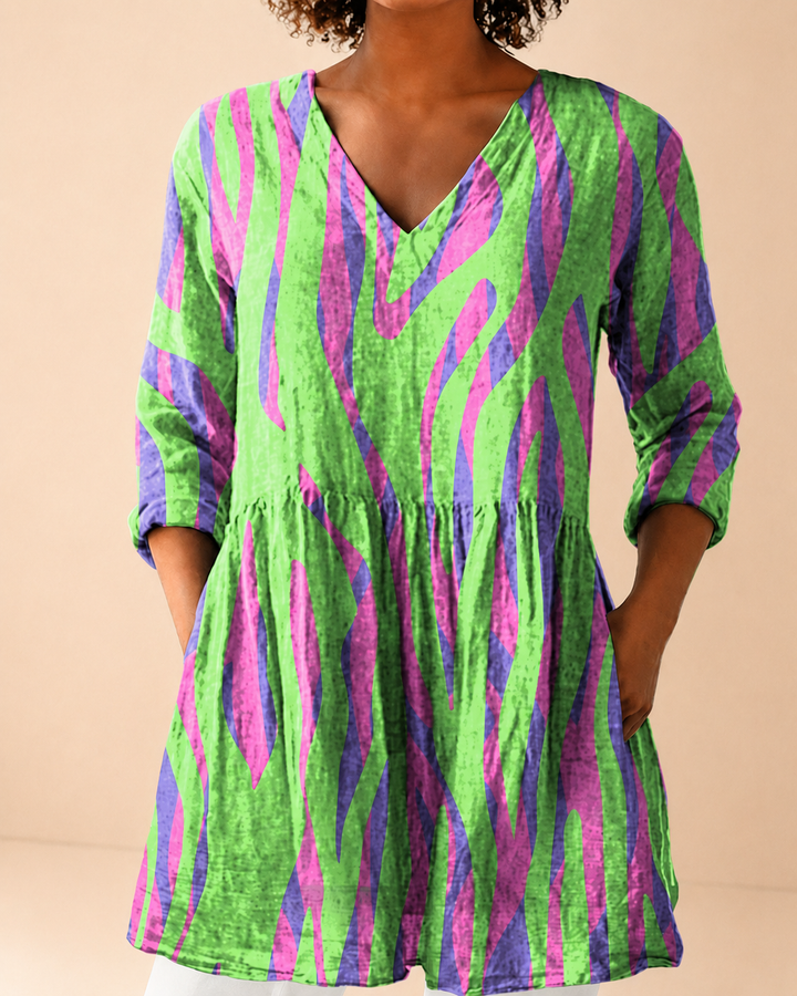 Poppy | Long Blouse with V-Neck