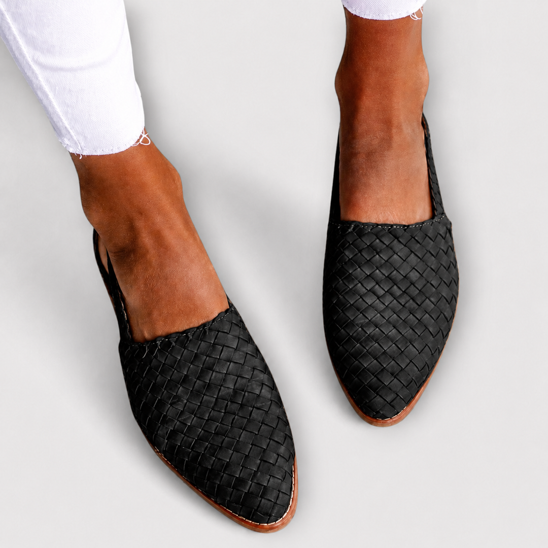Simone | Woven Loafers with Back Strap