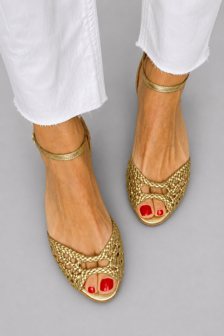 Soledad™ | Braided Gold Sandals