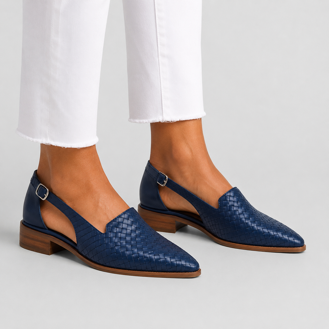 Simone | Woven Loafers with Back Strap