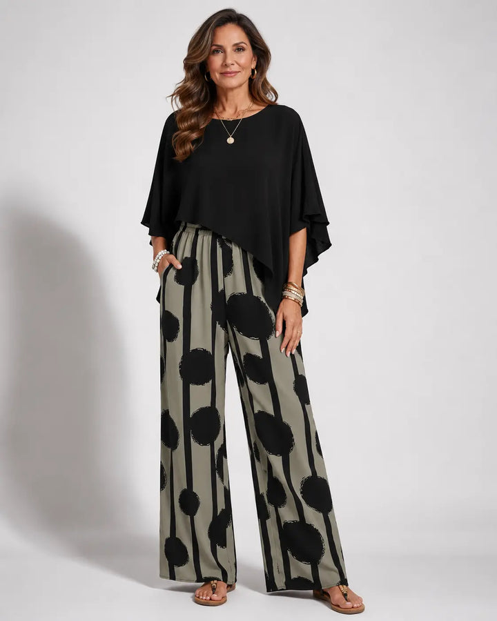 Valeriana™ | Asymmetrical Top and Boho Trouser Set