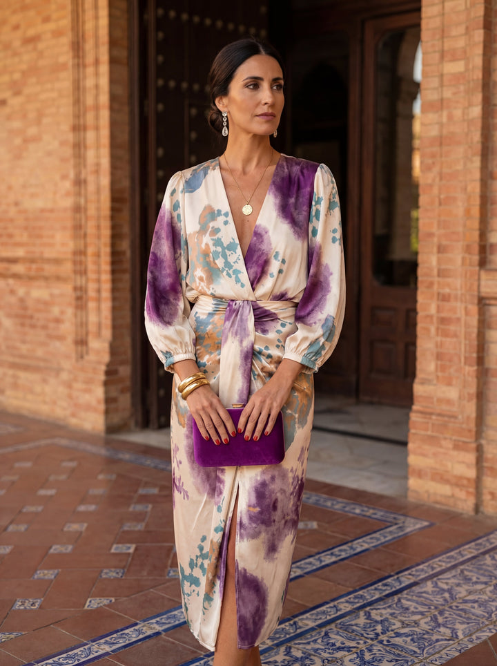 Valeria™ | Satin Wrap Dress