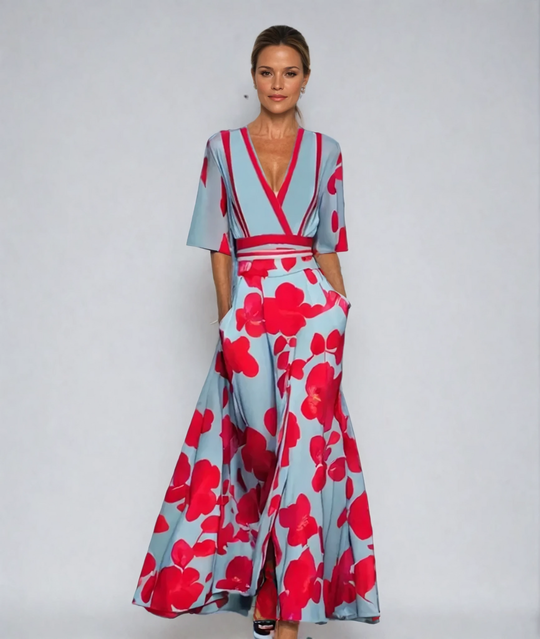 Isabel | Elegant Floral A-Line Dress