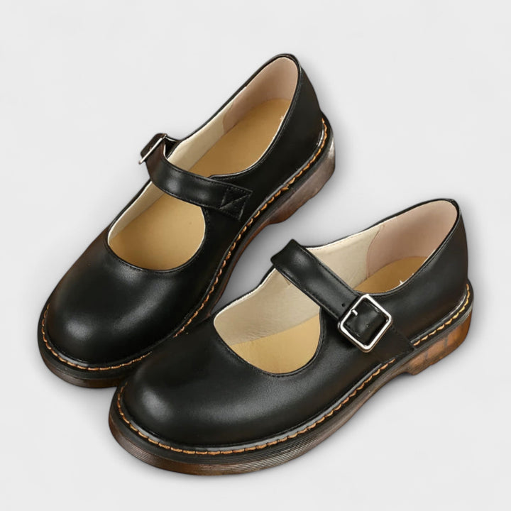 Women's Classic Mary Jane Shoes with Buckle Strap