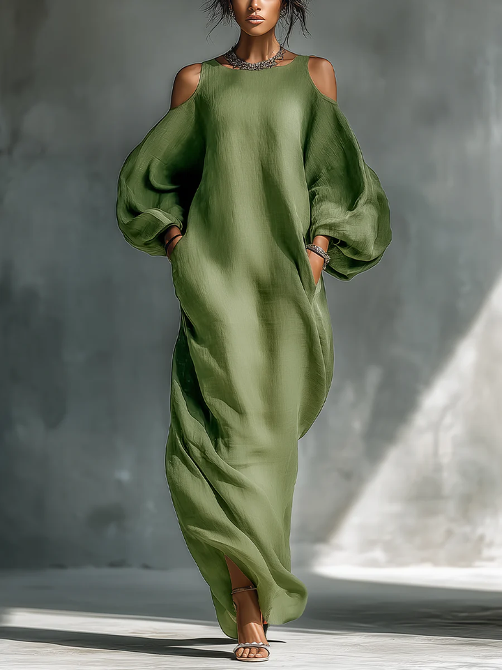 Sofia - Elegant Puff Sleeve Maxi Dress