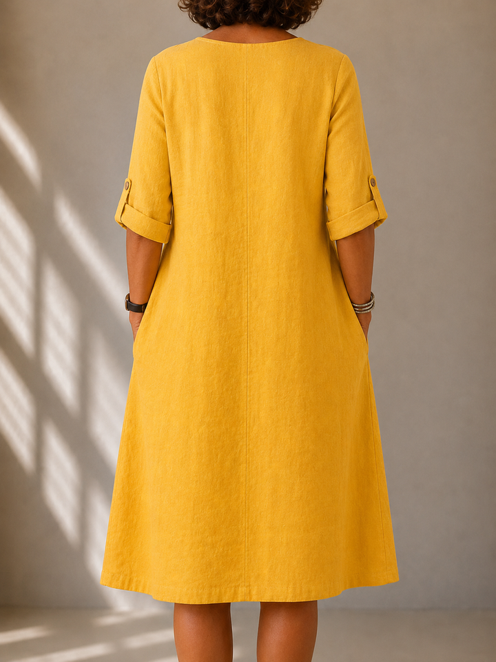 Fluid Dress with Long Sleeves Monique