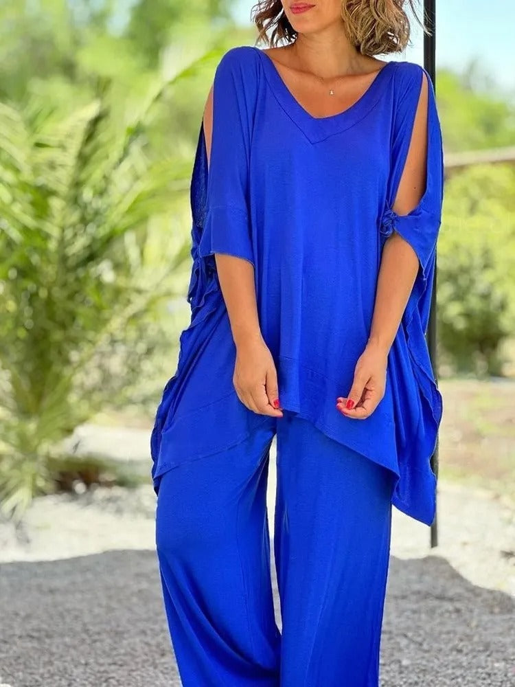 Ursula™ | Open Shoulder Tunic and Trousers Set
