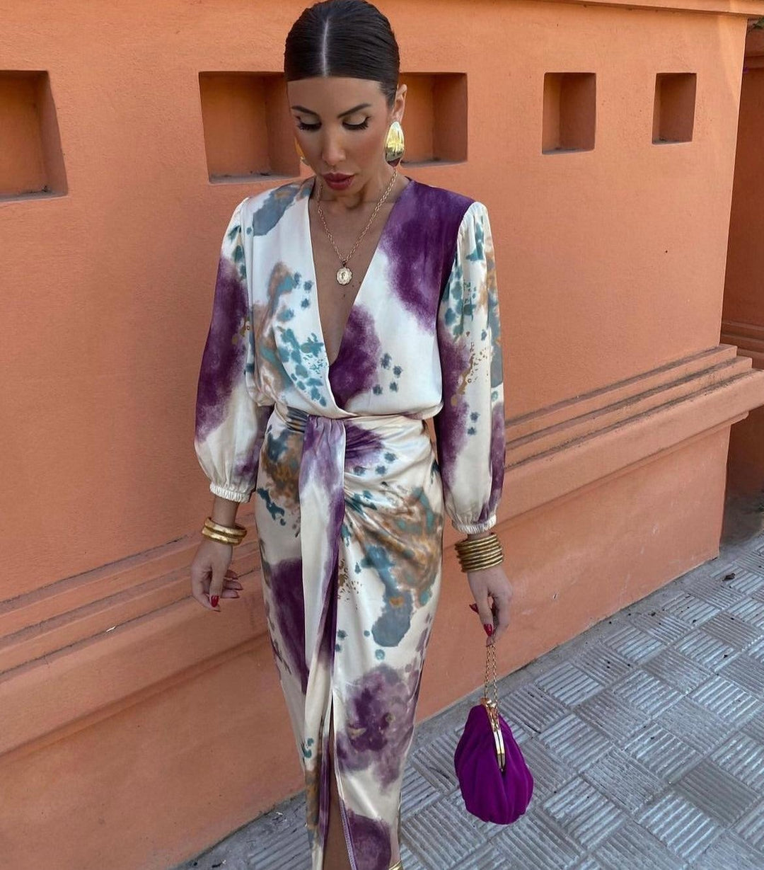 Valeria™ | Satin Wrap Dress