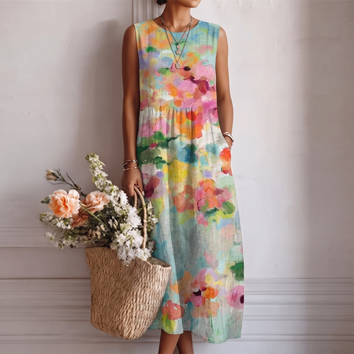 Carla™ | Elegant Multicoloured Midi Dress