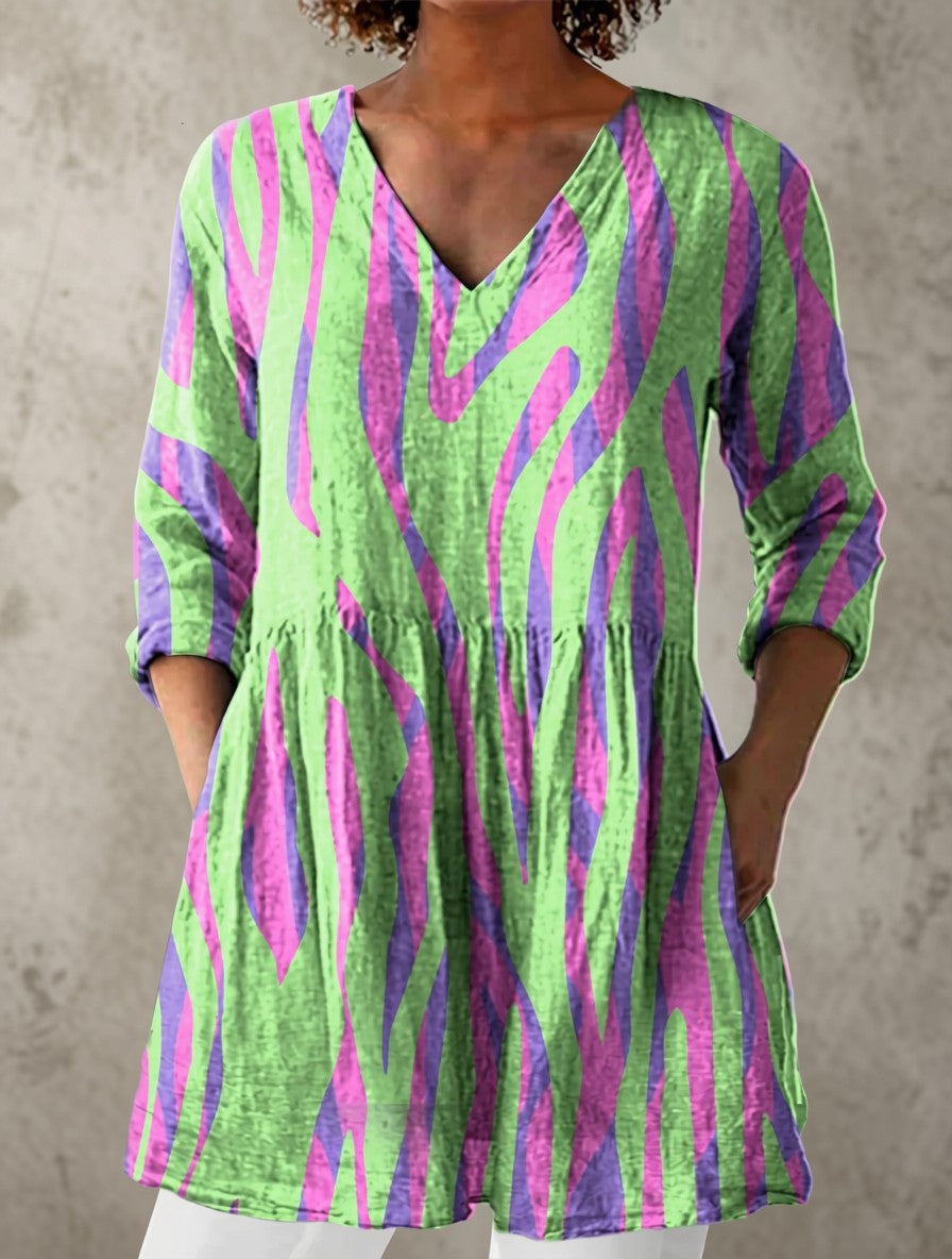 Poppy | Long Blouse with V-Neck