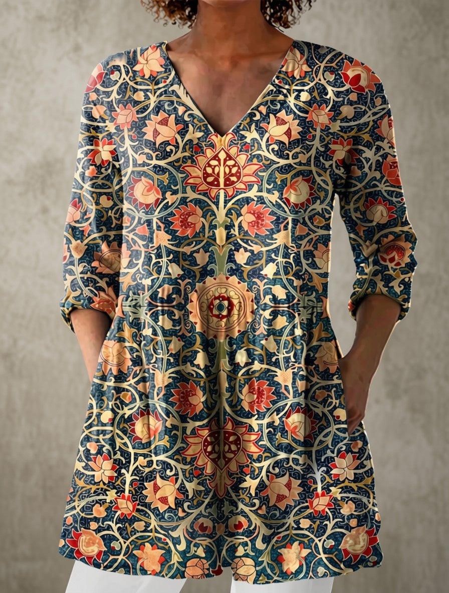 Louise | Long Blouse with V-Neck