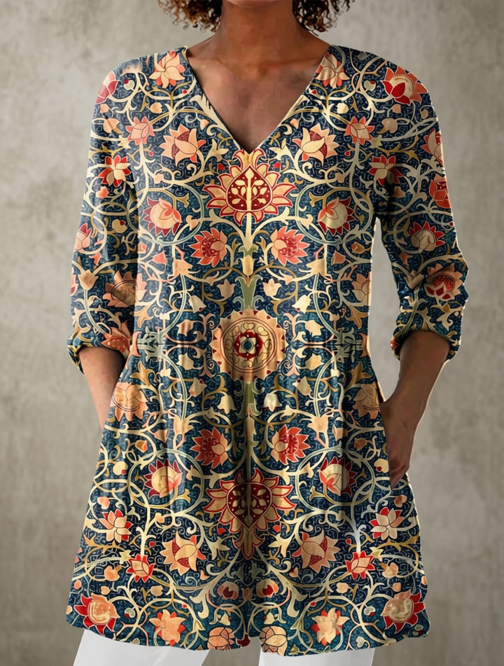 Louise | Long Blouse with V-Neck