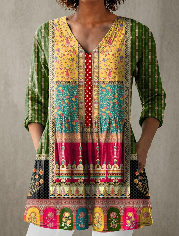 Helen | Long Blouse with V-Neck