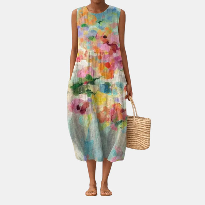 Carla™ | Elegant Multicoloured Midi Dress