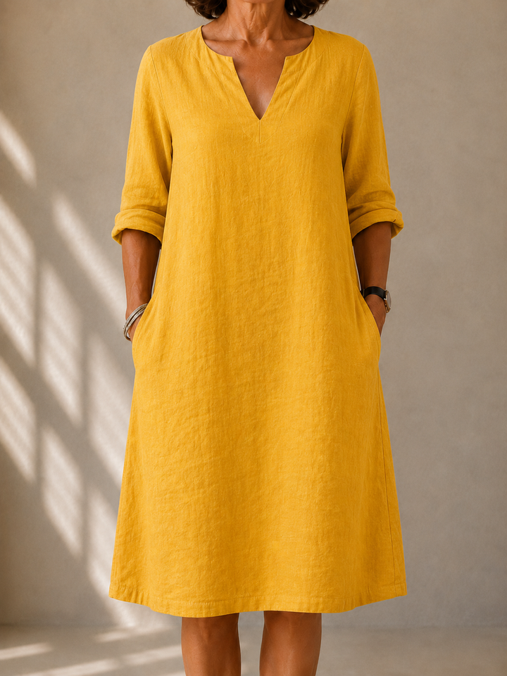 Fluid Dress with Long Sleeves Monique