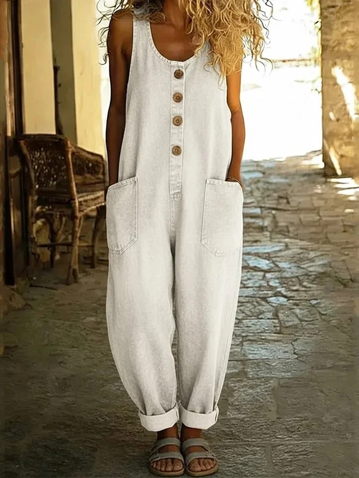 Ruth | Vintage Washed Cotton Denim Overalls