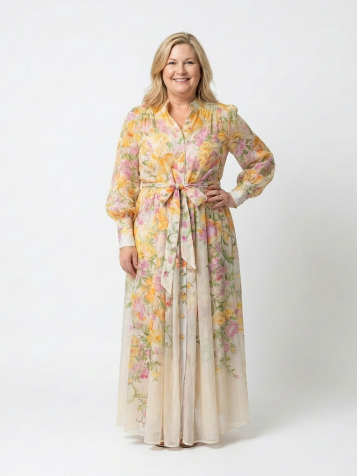Cressida - Floral Sheer Long Sleeve Maxi Dress
